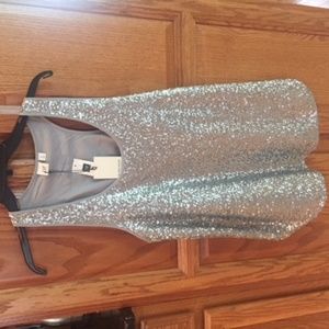 GAP Silver Sequin Sleeveless Tank Size Medium